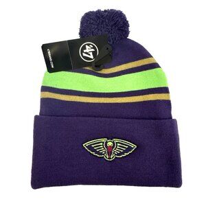 NBA New Orleans Pelicans Purple & Green NOLA Beanie with Pom Pom NEW!